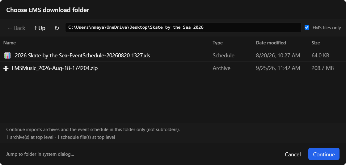 Choose New Download Folder Dialog